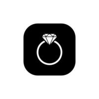 Diamant Ring Symbol Vektor isoliert auf ein Platz Hintergrund