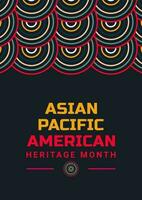 asiatisch amerikanisch und Pazifik Insulaner Erbe Monat. Vektor Banner zum Anzeigen, Sozial Medien, Karte, Poster, Hintergrund.