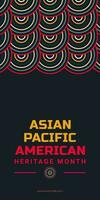 asiatisk amerikan och pacific öbo arv månad. vektor baner för annonser, social media, kort, affisch, bakgrund.