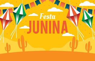 festa junina mit drachenillustration vektor