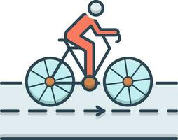 Färg ikon för cykel vektor