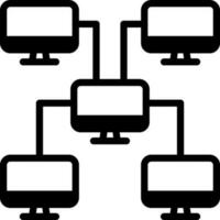 solide Symbol zum Netzwerk vektor