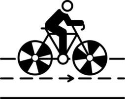 fast ikon för cykel vektor