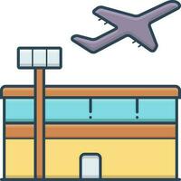Färg ikon för flygplats vektor