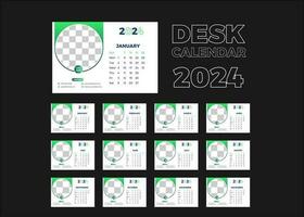 korporativ Schreibtisch Kalender Design 2024 vektor