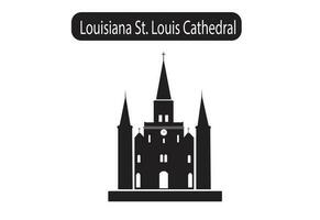 louisiana st. Louis katedral silhuett ikon vektor illustration