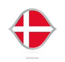 Danmark nationell team flagga i stil för internationell basketboll tävlingar. vektor
