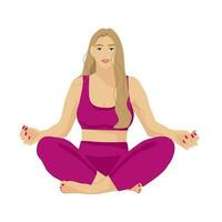Vektor Illustration mit Frau üben Yoga