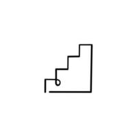 Treppe Linie Stil Symbol Design vektor