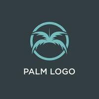 Palme Baum Logo Design Vorlage mit Kreis Element vektor