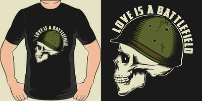 Liebe ist ein Schlachtfeld, Liebe Zitat T-Shirt Design. vektor