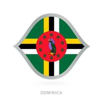 Dominica National Mannschaft Flagge im Stil zum International Basketball Wettbewerbe. vektor