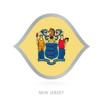Neu Jersey National Mannschaft Flagge im Stil zum International Basketball Wettbewerbe. vektor