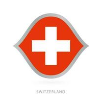 Schweiz National Mannschaft Flagge im Stil zum International Basketball Wettbewerbe. vektor