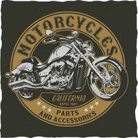 Motorräder Teil und Zubehör, Vektor Symbol zum Schnellstraße Motoren Sport. Motorrad Rennen und Geschwindigkeit moto retro Grunge T-Shirt drucken, Biker Moto-Cross, oder Motorsport Benutzerdefiniert Emblem