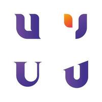 u brev logotyp design mall element vektor