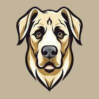 hund huvud logotyp maskot vilda djur och växter djur- illustration vektor eps10