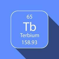 Terbium Symbol mit lange Schatten Design. chemisch Element von das periodisch Tisch. Vektor Illustration.