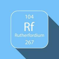 Rutherfordium Symbol mit lange Schatten Design. chemisch Element von das periodisch Tisch. Vektor Illustration.