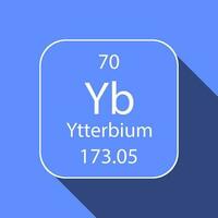 Ytterbium Symbol mit lange Schatten Design. chemisch Element von das periodisch Tisch. Vektor Illustration.