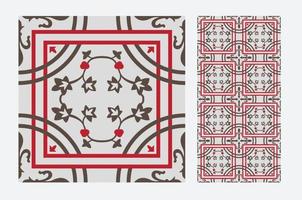 vintage tegel mönster antik sömlös design i vektorillustration vektor