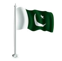 pakistanisch Flagge. isoliert realistisch Welle Flagge von Pakistan Land auf Fahnenstange. vektor