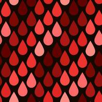 de mönster för de värld blod givare dag, hemofili dag. sömlös mönster med droppar av blod, små droppar av annorlunda nyanser av röd på en mörk bakgrund. Färg övergång. utskrift på papper vektor