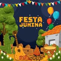 festa junina hintergrundkonzept vektor