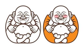 skrattande buddha karaktär med stor mage vektor