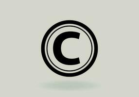 Urheberrechte © Symbol isoliert Zeichen Symbol Vektor Illustration