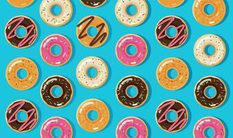 Donuts Süss Dessert Hintergrund Vektor Illustration