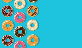 Donuts Süss Dessert Hintergrund Vektor Illustration