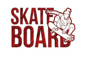 skateboard text font design vektor