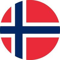 runda norska flagga av Norge vektor