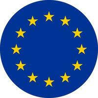 runden Flagge von das europäisch Union EU vektor