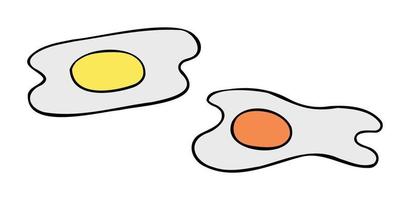 tecknad vektorillustration av gårdens färska ägg och butiksköpta ägg vektor