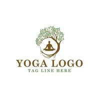 naturlig spa yoga livsstil logotyp design vektor