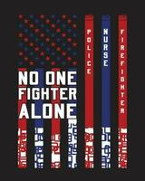 Nein einer Kämpfer Typografie T-Shirt Design mit amerikanisch Flagge Vektor