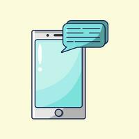 telefon och meddelande ikon tecknad serie illustration vektor