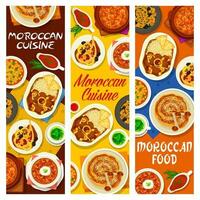 marockansk kök Kafé mat måltider vektor banderoller