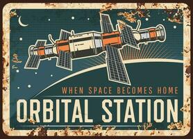 orbital station satellit vektor rostig metall tallrik