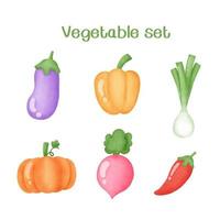 Aquarell handgezeichnetes Gemüseset vektor