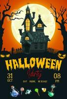 Halloween Grusel Nacht Party Vektor Poster