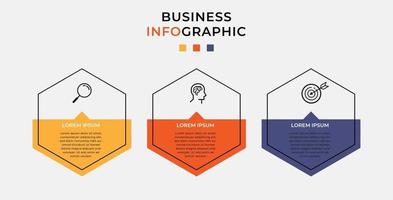 Vektor-Infografik-Design-Geschäftsvorlage mit Symbolen und 3 Optionen oder Schritten vektor