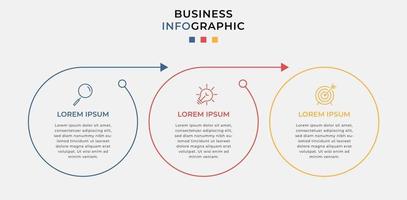 Vektor-Infografik-Design-Geschäftsvorlage mit Symbolen und 3 Optionen oder Schritten vektor