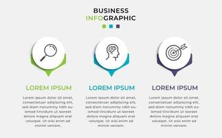 vektor infographic designmall med ikoner och 3 alternativ eller steg