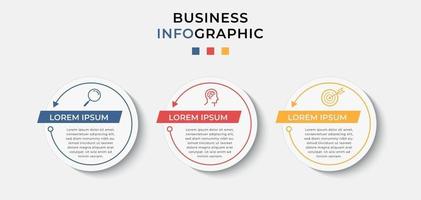 vektor infographic designmall med ikoner och 3 alternativ eller steg