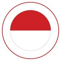 Indonesien Flagge im runden Kreis. Flagge von Indonesien vektor