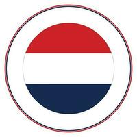 nederländerna flagga i cirkel. de flagga av de nederländerna i en cirkel avrundad. vektor