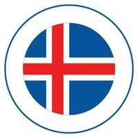 island nationell flagga i cirkel. flagga av island i runda cirkel. vektor